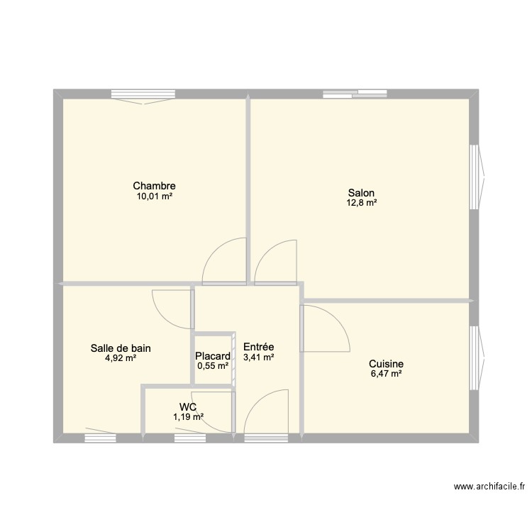 Jaméricourt 1. Plan de 7 pièces et 39 m2