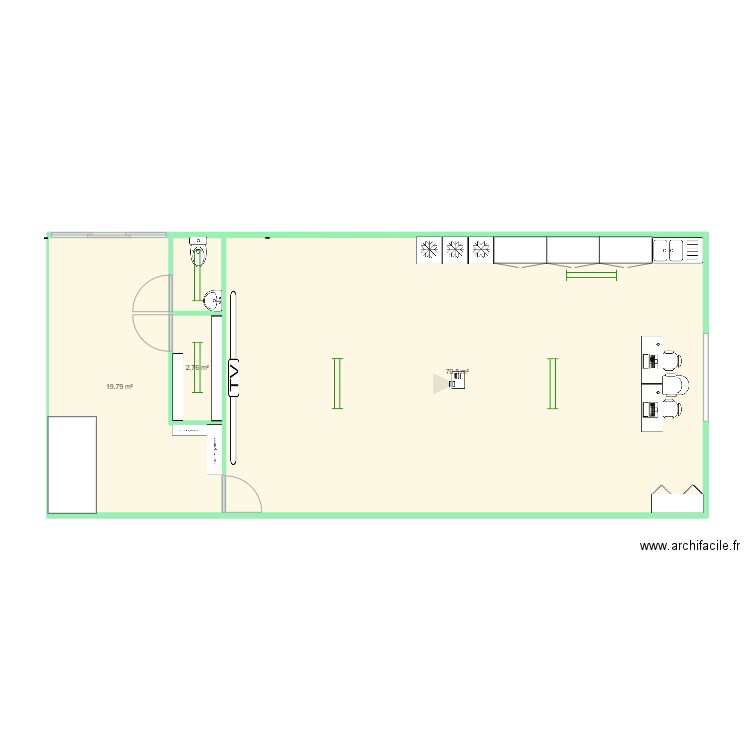 qg2024. Plan de 3 pièces et 93 m2