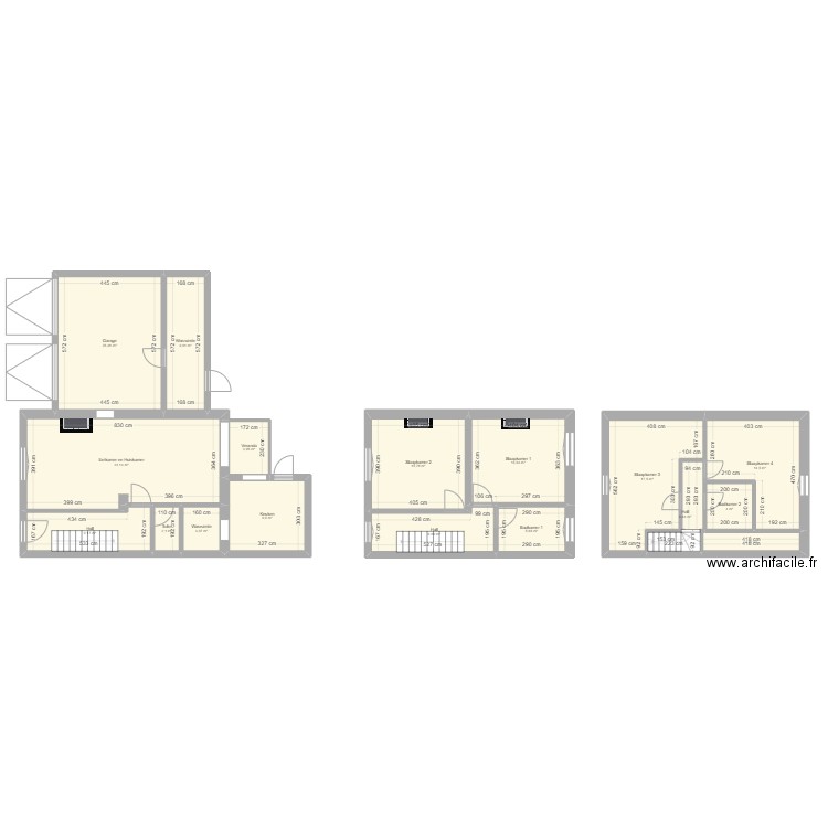 maison A&L à modifier. Plan de 17 pièces et 184 m2