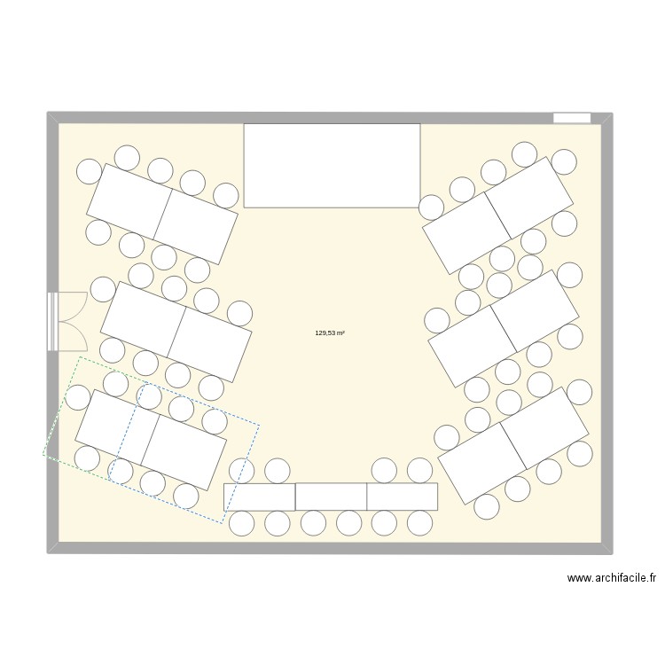 plan de table v2. Plan de 1 pièce et 130 m2