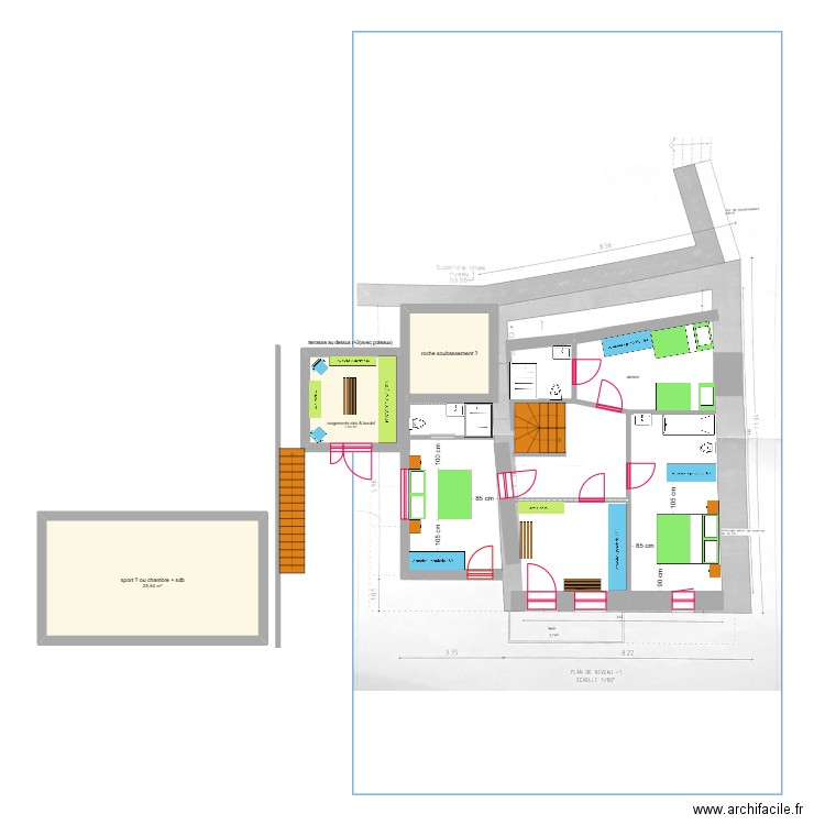 LE CHATELARD BAS esc modifié 2. Plan de 3 pièces et 40 m2