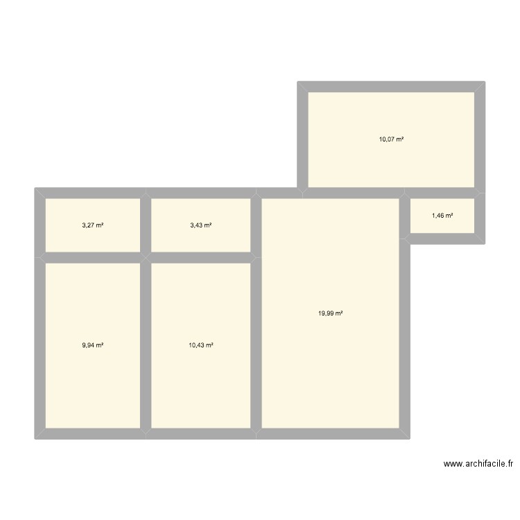 mAISON. Plan de 7 pièces et 59 m2