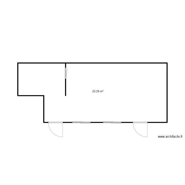 Plan Kawral. Plan de 1 pièce et 25 m2