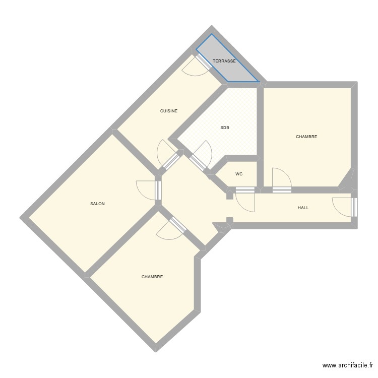 DANDOY. Plan de 10 pièces et 79 m2