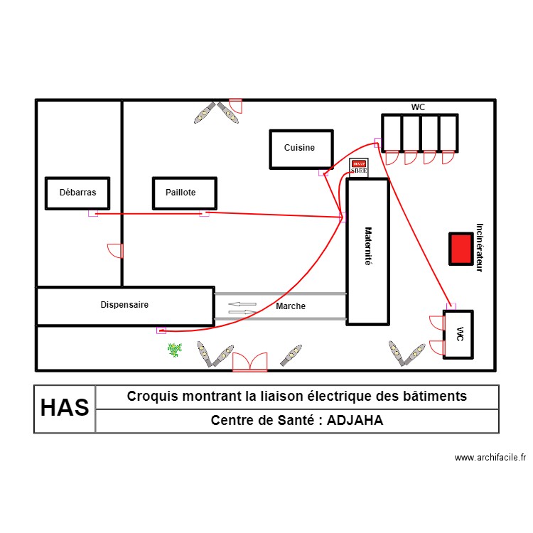 PLAN MASSE CS ADJAHA. Plan de 14 pièces et 112 m2