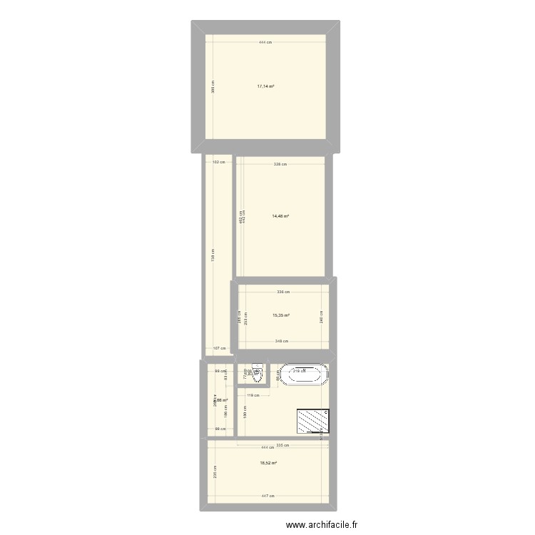 projet 2. Plan de 6 pièces et 69 m2