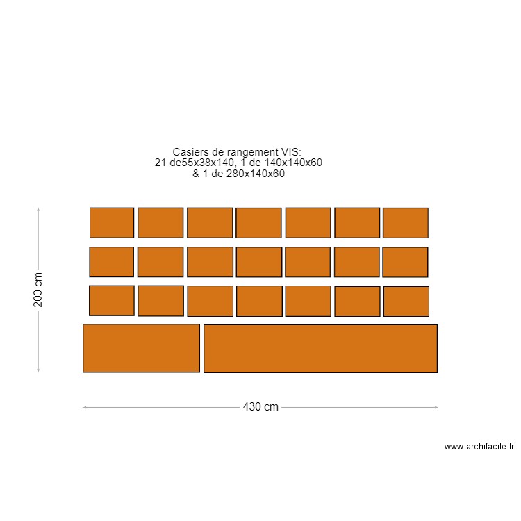 Casiers de rangement. Plan de 0 pièce et 0 m2