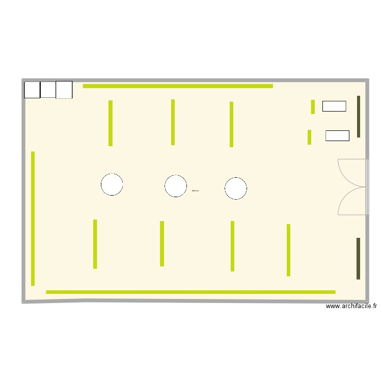 Plan de masse magasin randonné . Plan de 1 pièce et 597 m2