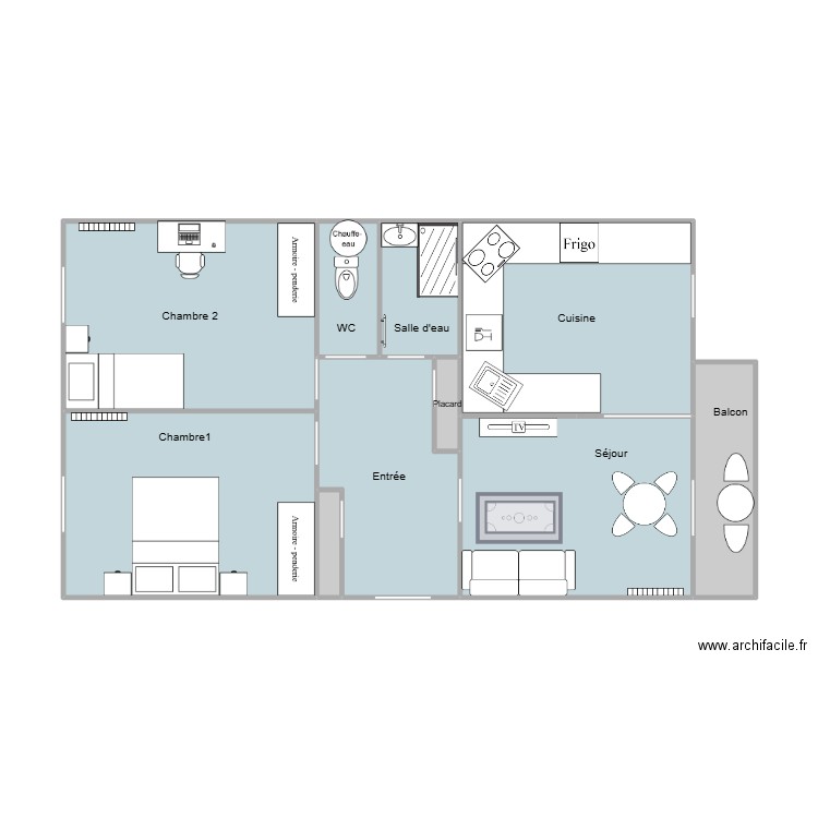 Plan Etampes. Plan de 10 pièces et 61 m2