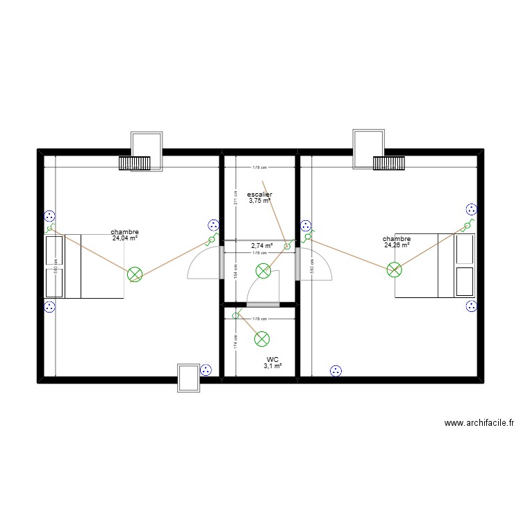 Me Barrey josselin. Plan de 5 pièces et 58 m2