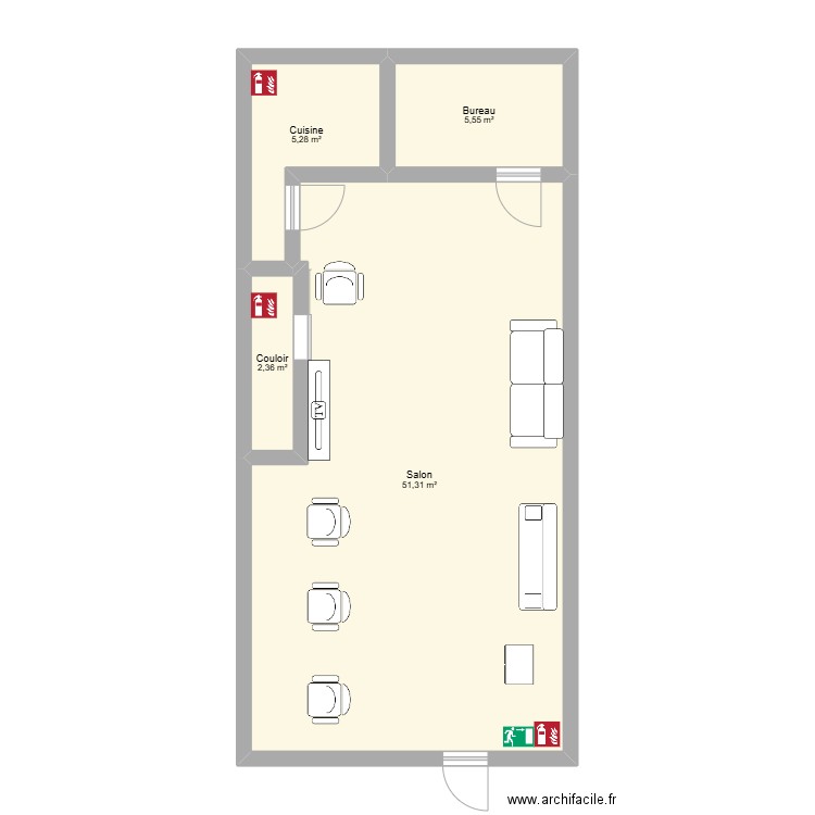 woods plan 2. Plan de 4 pièces et 65 m2