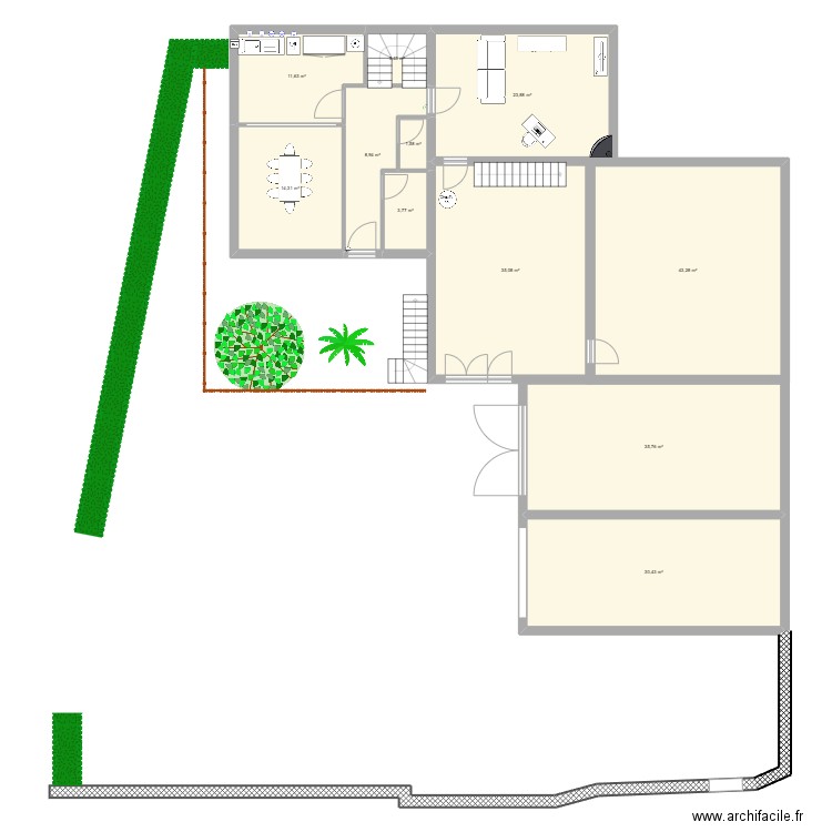 Sainte gemme. Plan de 11 pièces et 212 m2