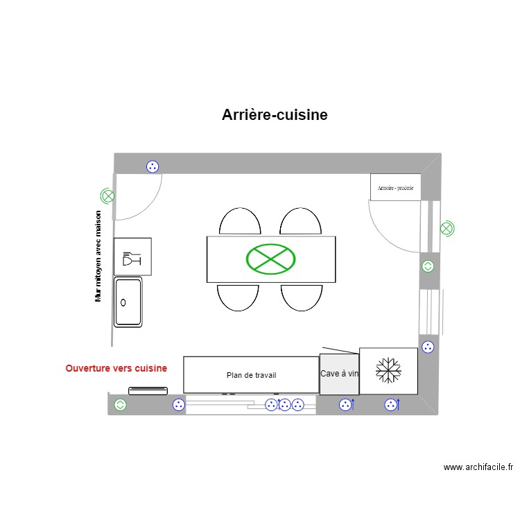 Arrière cuisine V0. Plan de 0 pièce et 0 m2