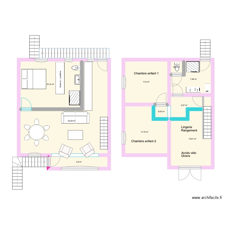 Aristide Briand Projet 1. Plan de 10 pièces et 104 m2