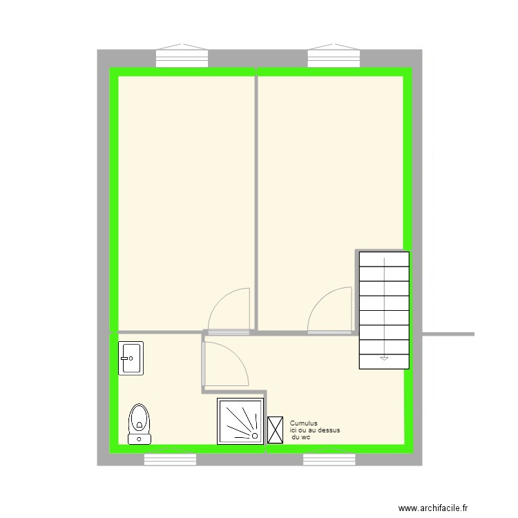 Mélanie étage aménagé. Plan de 8 pièces et 30 m2