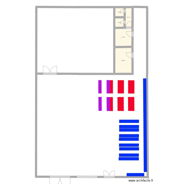 Plan King Jouet LRSY . Plan de 5 pièces et 21 m2