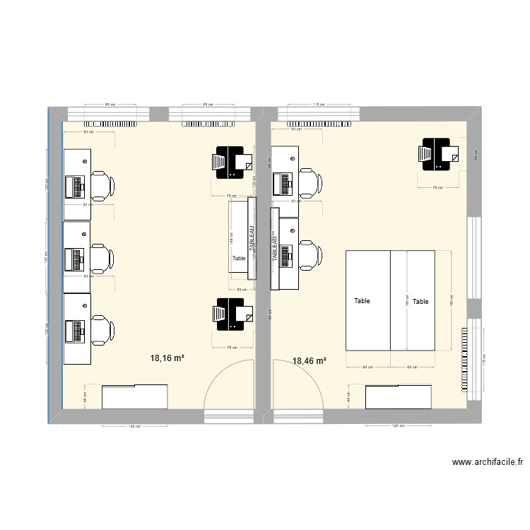 projet sdf. Plan de 2 pièces et 37 m2