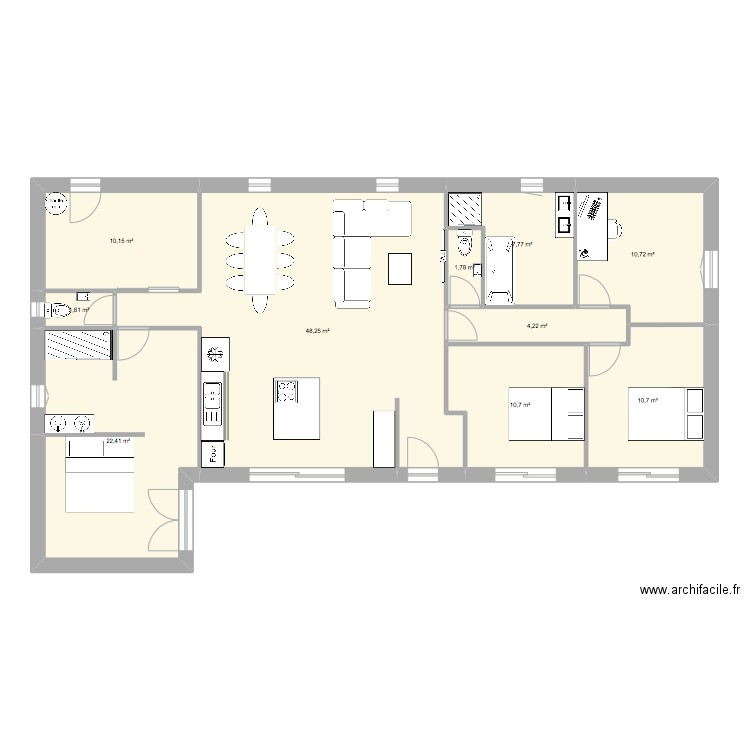 maison définitif. Plan de 10 pièces et 128 m2