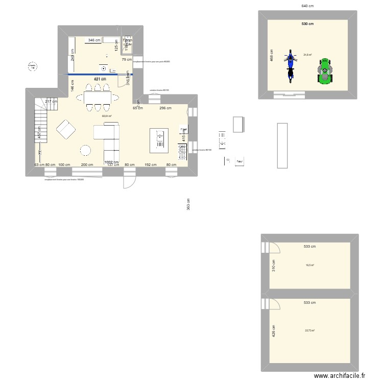 MODIFICATION. Plan de 5 pièces et 125 m2