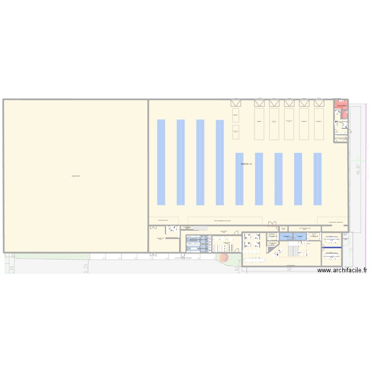 ZI BLANCHE. Plan de 48 pièces et 1143 m2