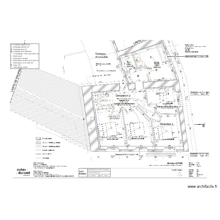 ROBIN_PLAN ELEC R+1_LE FUR_ST GUEN. Plan de 0 pièce et 0 m2