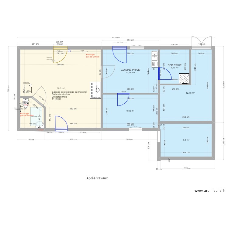 swin après version 2. Plan de 6 pièces et 77 m2