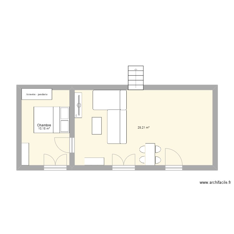 MAISON 2. Plan de 2 pièces et 39 m2