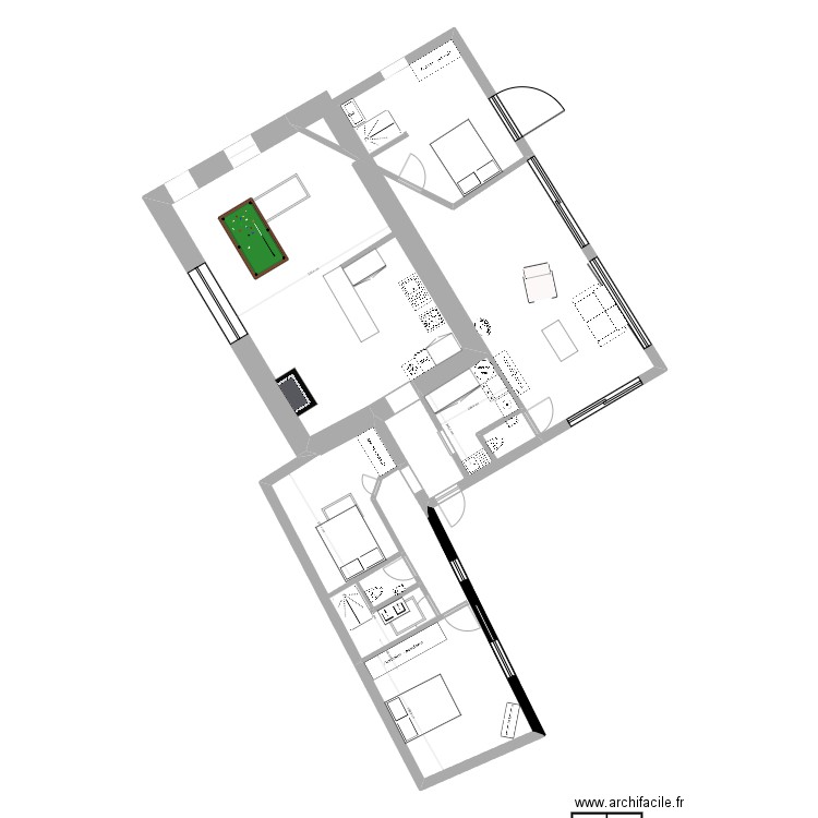 PLAN AGENCEMENT INTERIEUR 2. Plan de 2 pièces et 76 m2