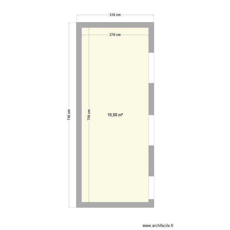 Annexe Machecoul. Plan de 1 pièce et 19 m2