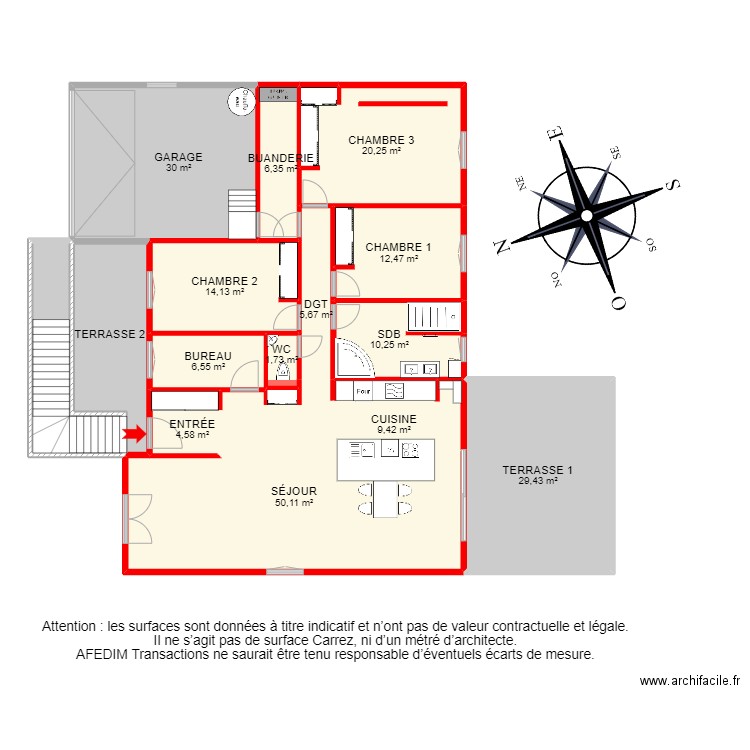 BI 24405 - . Plan de 16 pièces et 232 m2