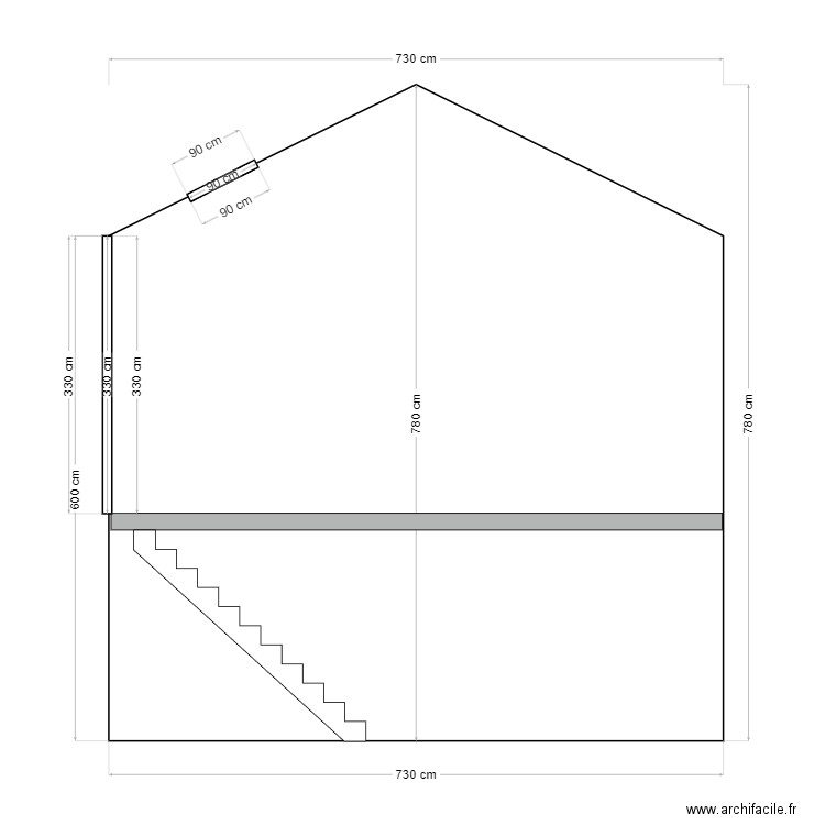 coupe. Plan de 0 pièce et 0 m2