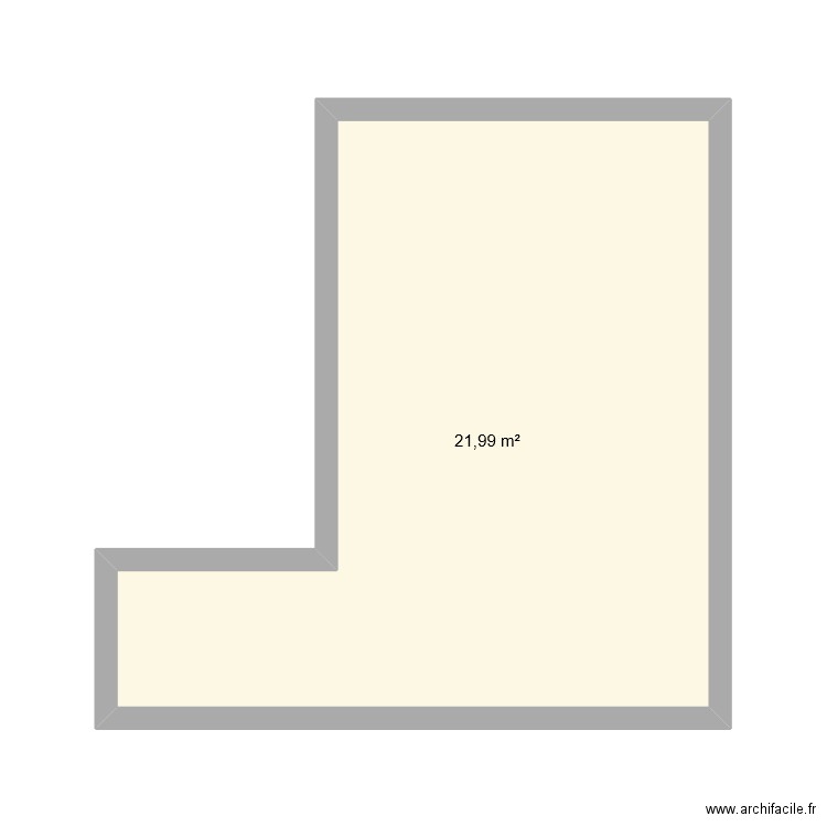 BI25597. Plan de 1 pièce et 22 m2