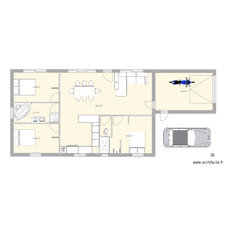 Maison 3ch.. Plan de 6 pièces et 98 m2