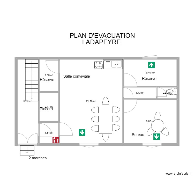 23 LADAPEYRE. Plan de 9 pièces et 50 m2