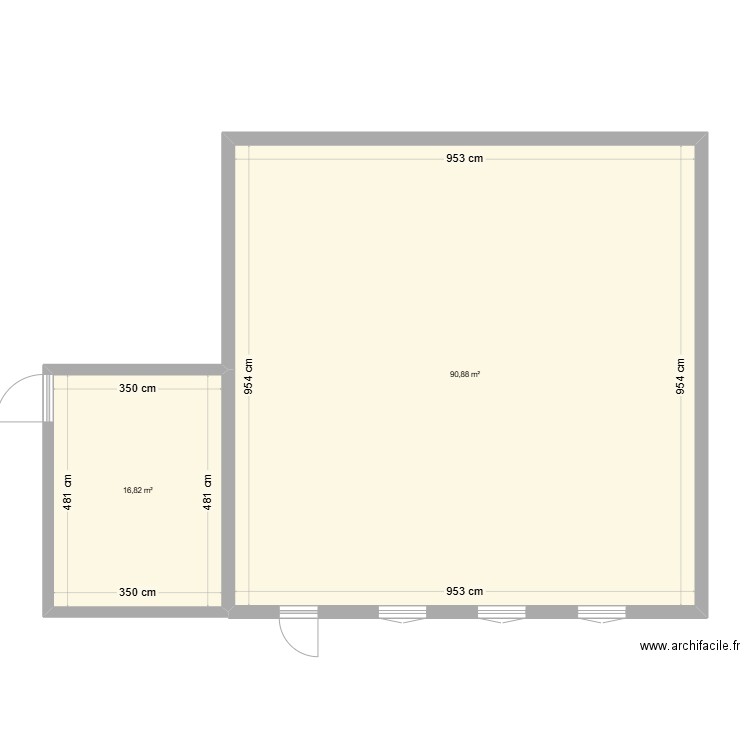 CELLIER. Plan de 2 pièces et 108 m2