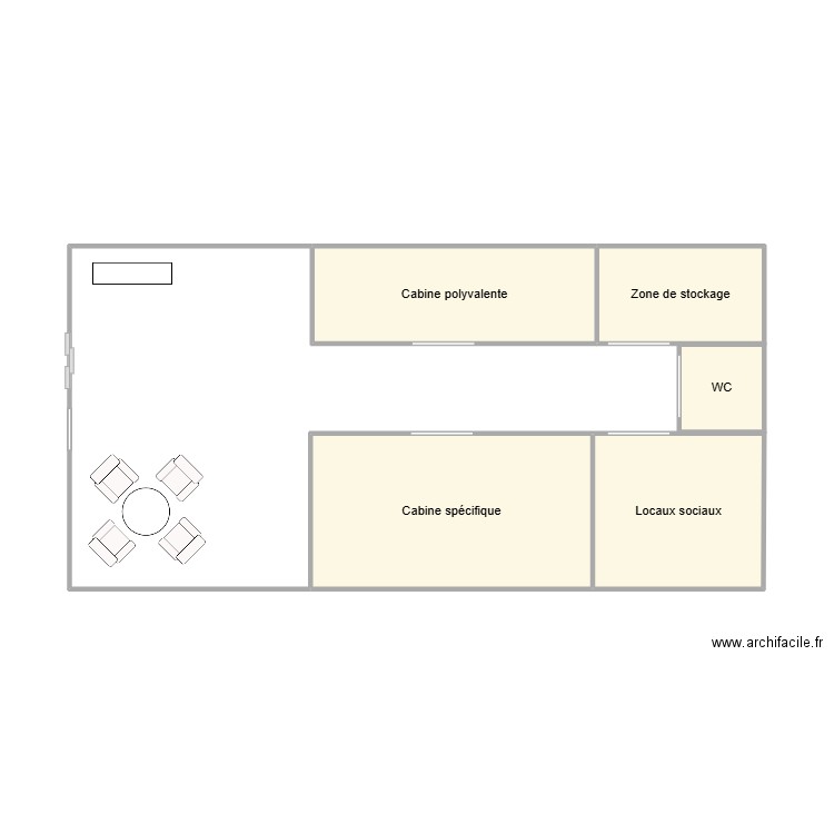 Plan institut. Plan de 5 pièces et 24 m2