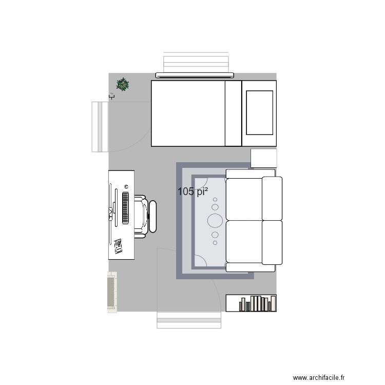 Pièce. Plan de 1 pièce et 10 m2