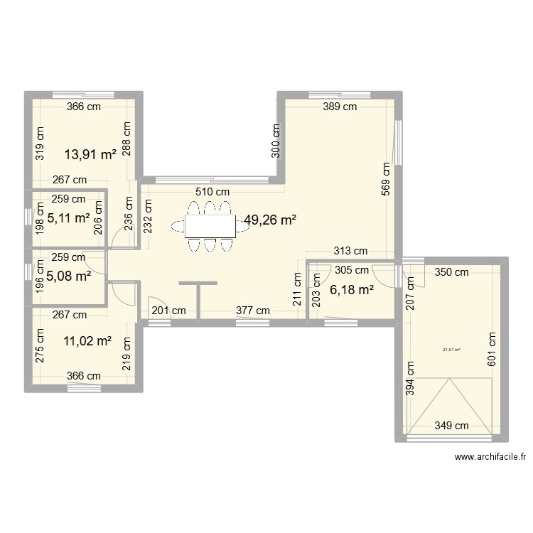 CAMPY. Plan de 7 pièces et 112 m2