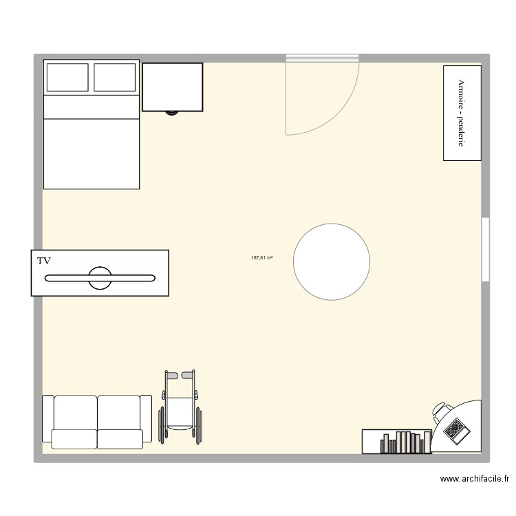 Plan adaptée chambre de Julien. Plan de 1 pièce et 188 m2