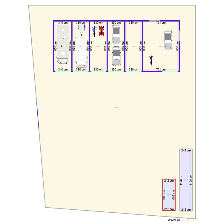 Garage V1. Plan de 9 pièces et 1493 m2