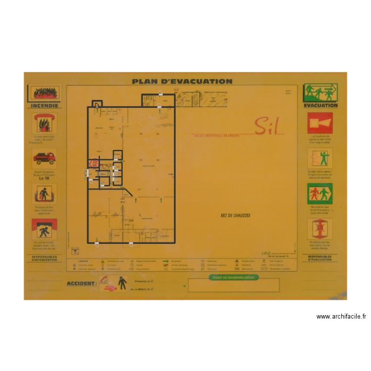 plan technicolors. Plan de 11 pièces et 23 m2