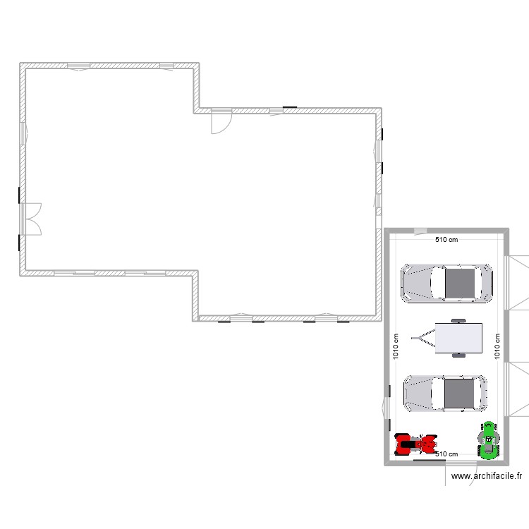 garage GR. Plan de 1 pièce et 52 m2