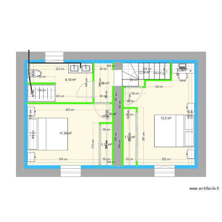 rigal  3. Plan de 8 pièces et 84 m2