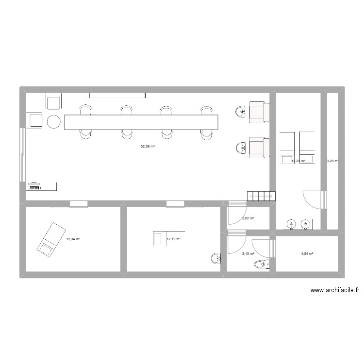 plan institut. Plan de 8 pièces et 102 m2