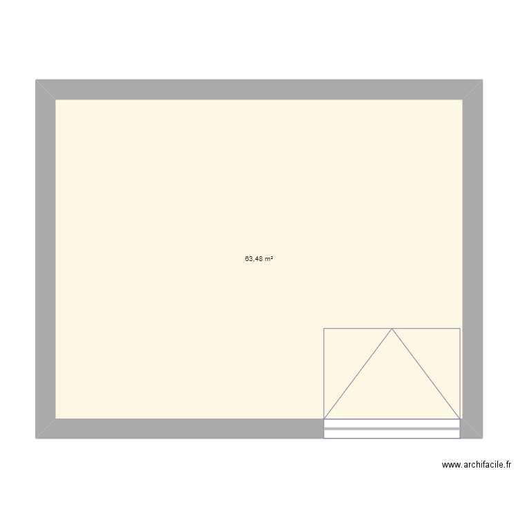 Grange avant modications. Plan de 1 pièce et 63 m2