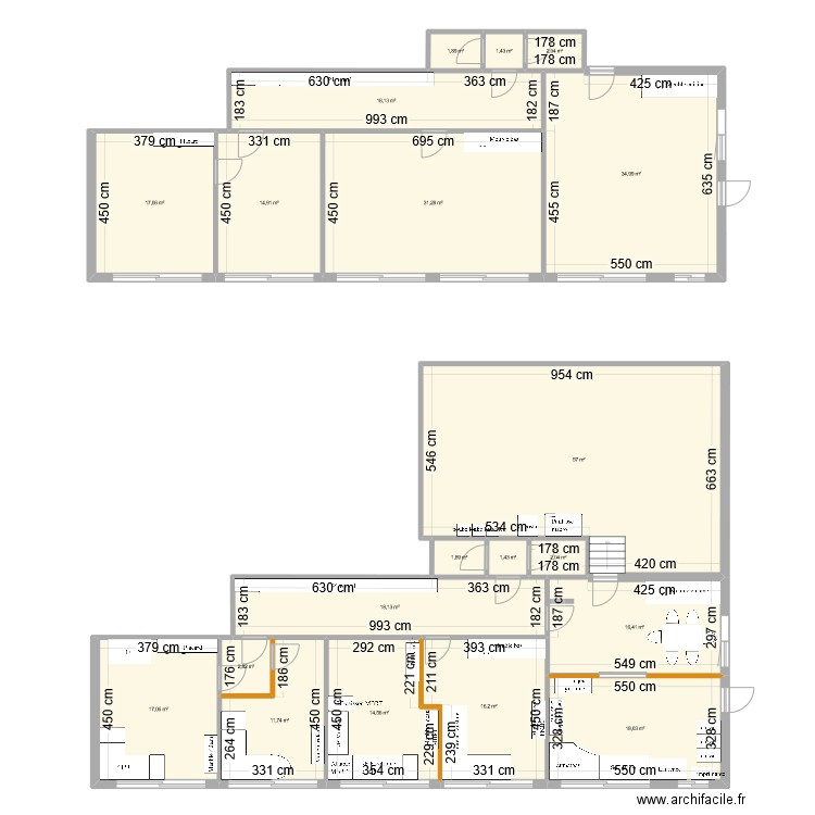 Ploemeur - Bureaux. Plan de 20 pièces et 299 m2