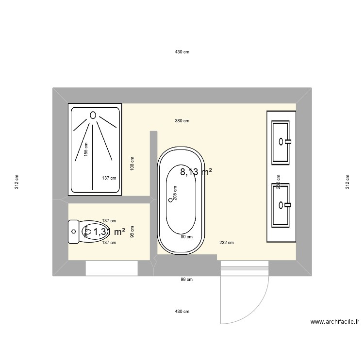 LAURMART. Plan de 2 pièces et 9 m2