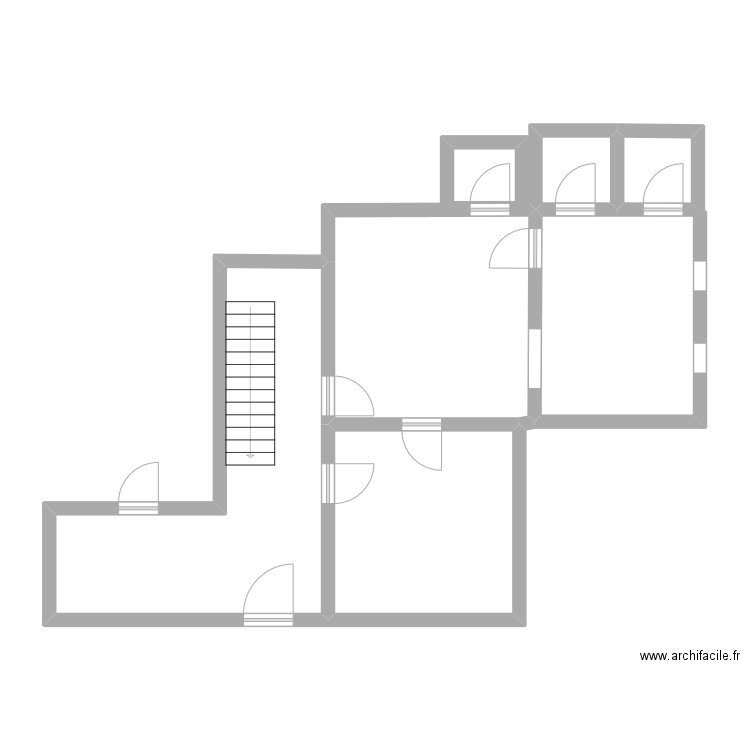 pdn  rdc. Plan de 6 pièces et 55 m2