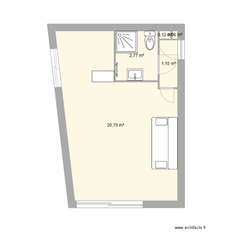 Appartement Saint Nazaire. Plan de 5 pièces et 25 m2