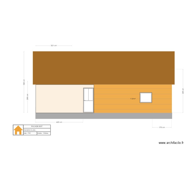 façade OUEST V5.. Plan de 0 pièce et 0 m2